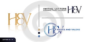 HV letter logo with elegant style and typography vector wedding invitation template photo