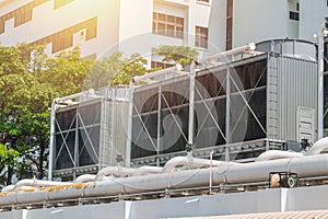 HVAC Air Chillers on Rooftop Units of Air Conditioner