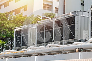 HVAC Air Chillers on Rooftop Units of Air Conditioner photo