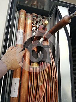 HVAC Copper Piping in a Air Handling unit