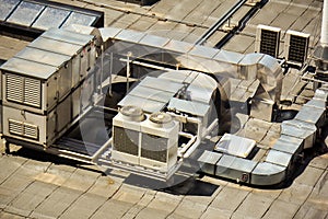 HVAC - heating ventilation and air conditioning system on building rooftop