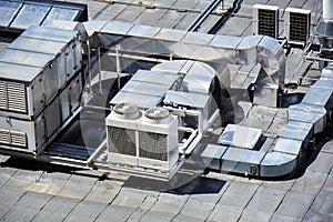 HVAC - heating ventilation and air conditioning system on building rooftop