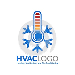 HVAC logo design, heating ventilation and air conditioning logo or icon template photo