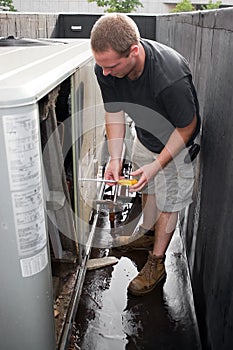 HVAC Technician Working