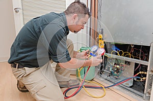 HVAC Technician Working