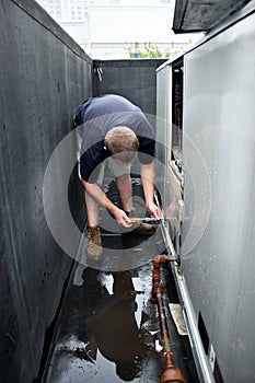 HVAC Technician Working