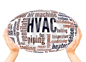 HVAC word cloud hand sphere concept