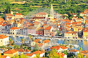 Hvar Island in Croatia, Starigrad town, panoramic view