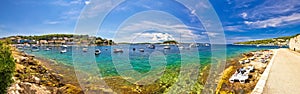 Hvar yachting beach panoramic view