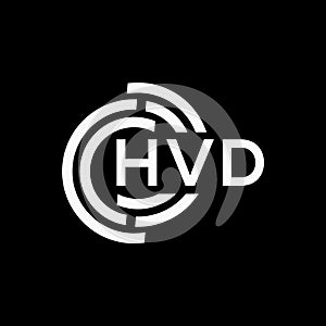 HVD letter logo design on black background. HVD creative initials letter logo concept. HVD letter design