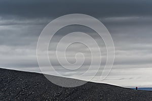 Hverfjall also known as Hverfell Path Way Down The Mountain in Iceland