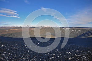 Hverfjall Volcanic Crater - 140m deep and 1km diameter, Lake Myvatn, Northern Iceland
