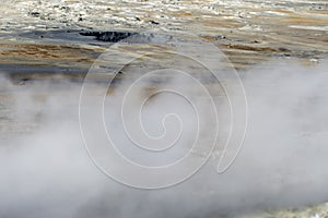 Hverir geothermal area in Iceland.