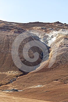 Hverir geothermal area in Iceland.