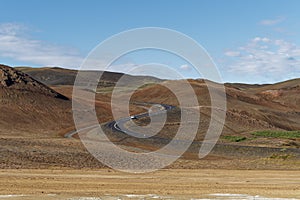 Hverir geothermal area in Iceland.