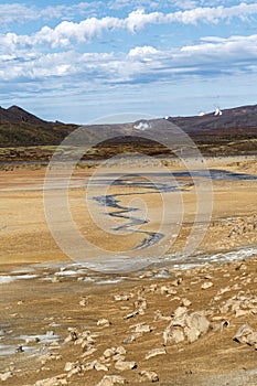 Hverir geothermal area in Iceland.