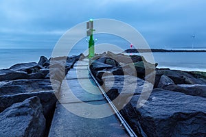 Hvide Sande breakwater after Sunset