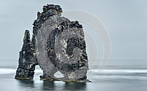 HvÃ­tserkur, Troll Rock, on Cloudy Iceland Day