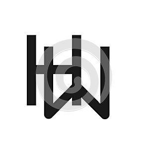 HW Letter bold style logo template.