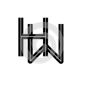 HW Letter bold style logo template.