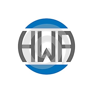 HWA letter logo design on white background. HWA creative initials circle logo concept. HWA letter design