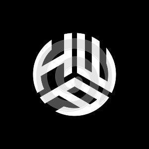 HWA letter logo design on white background. HWA creative initials letter logo concept. HWA letter design.HWA letter logo design on