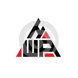 HWA triangle letter logo design with triangle shape. HWA triangle logo design monogram. HWA triangle vector logo template with red