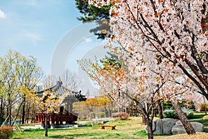 Hwarang Recreation Area park at spring in Ansan, Korea