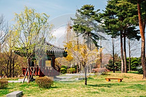 Hwarang Recreation Area park at spring in Ansan, Korea