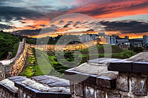 Hwaseong Fortress at Dusk