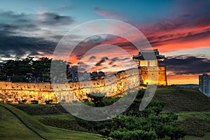 Hwaseong Fortress at Dusk