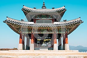 Hwaseong Fortress Seojangdae, Korean traditional architecture in Suwon, Korea