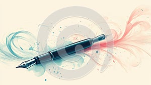 hwriting flowing pen and paper