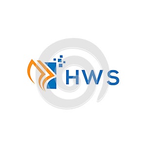 HWS credit repair accounting logo design on white background. HWS creative initials Growth graph letter logo concept. HWS business