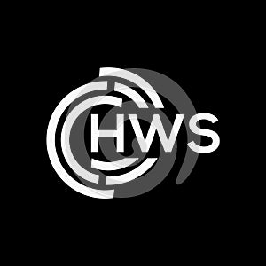 HWS letter logo design on black background. HWS creative initials letter logo concept. HWS letter design