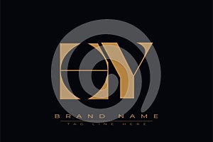 HY initial letter logo design