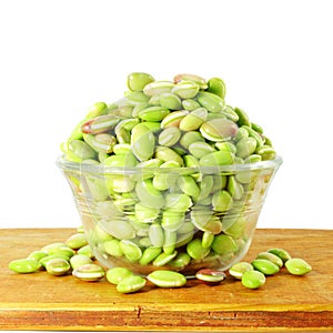 Hyacinth bean valor or indian papdi beans on white background photo