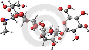 Hyaluronic acid molecular structure isolated on white photo