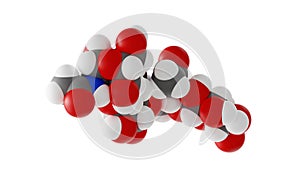 hyaluronic acid molecule, hyaluronan molecular structure, isolated 3d model van der Waals