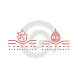 Hyaluronic skin treatment vector icon