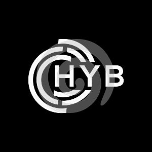HYB letter logo design on black background. HYB creative initials letter logo concept. HYB letter design