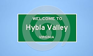 Hybla Valley, Virginia city limit sign. Town sign from the USA