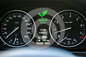 Hybrid car dashboard