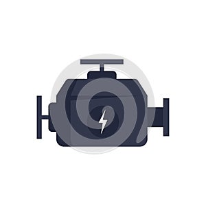 Hybrid car engine icon flat isolated vector