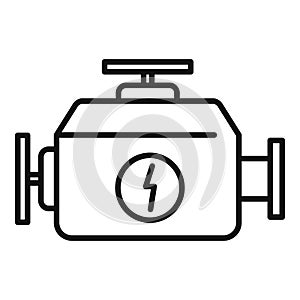 Hybrid car engine icon, outline style