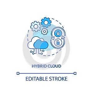 Hybrid cloud concept icon