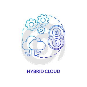 Hybrid cloud concept icon