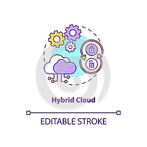 Hybrid cloud concept icon