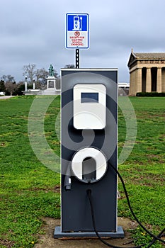 Hybrid electric car charging area