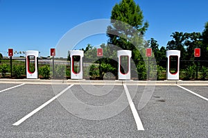 Hybrid electric car charging center photo